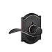 Schlage F170 ACC 716 CAM LH Left Handed Accent Door Lever with Camelot Trim, One Sided Non-Turning Dummy Door Handle, Aged Bronze
