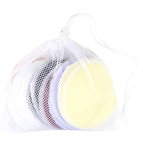 Langsprit Leak-Proof Organic Reusable Bamboo Nursing Pads(14 Pack),Super Absorbent Washable Breast Pads with 2 Bonus Free Laundry Bag & Storage Bag(Round) - Thumbnail 3