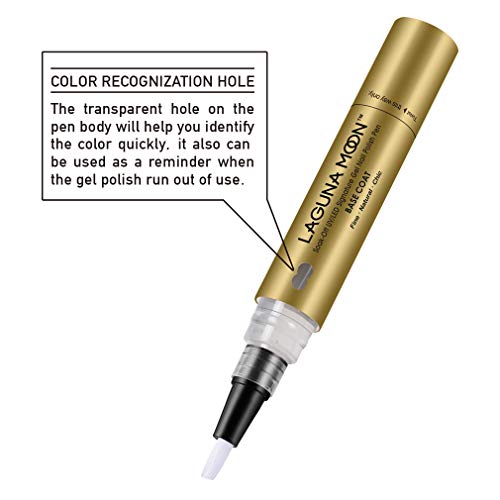 Lagunamoon Gel Nail Polish Base Coat and No Wipe Top Coat Gel Polish Pen (Base Coat) - Thumbnail 2
