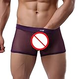 Tonsee® Sexy Men's See Through Briefs Shorts Underwear (M, Purple)