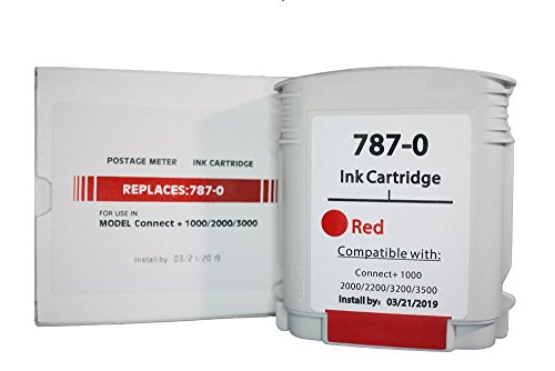 Pitney Bowes compatible 787-0 Red Ink Cartridge for Connect+ Series Mailing Machines
