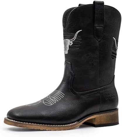 Amazon.com | Dingo Mens Suiter Snip Toe Black Boots 6.5D | Western