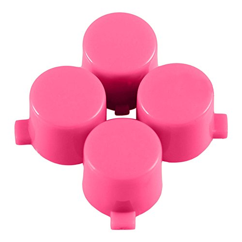 ElementDigital 15Pcs PS4 Replacement Shell Full Buttons, Thumbsticks Thumb Grip + D-pad For Sony Playstation 4 Controller (Pink)