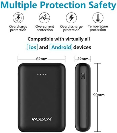 YOBON Power Bank 10000mAh Pocket Size Portable Charger Ultra Slim Mini External Battery Mobile Power Pack 2 Outputs for iPhone iPad Samsung Huawei Smart Phones Nintendo Switch Tablets and More - Image 5