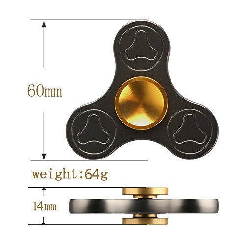 Fidget Spinner EDC Toy Premium Titanium Hand Spinner up to 3min High Speed Relieves Stress Reducer, Relieving Stress, Killing Time,ADD, ADHD, Anxiety, and Autism Adult Children (Black)