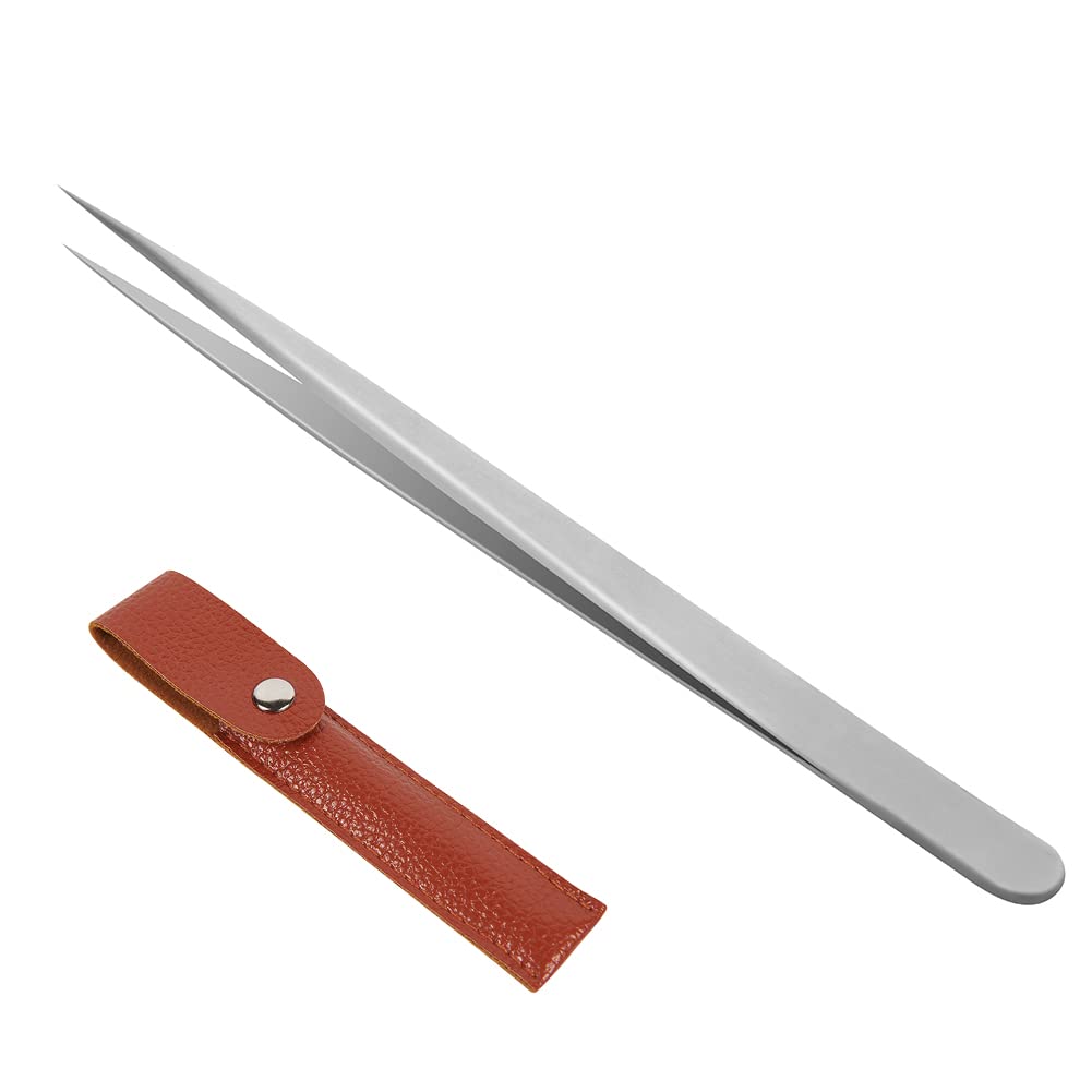 Lunamoon Eyelash Extension Tweezers Eyelash Tweezers for Eyelashes Straight and Curved Tips Nipper Professional Stainless Steel Precision Tweezers Set (LM-02)