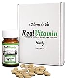 Real Vitamin Easy-to-Swallow Vegetarian Multivitamins for Men & Women - 100% All Natural Ingredients - Recommended Daily Ingredient Amounts, Quality Amber Glass Bottle. Lifetime Satisfaction Guarantee