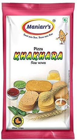 Maniarrs Pizza Khakhra, Single Flavour (360 Grams) - Pack of 8