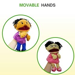 8 Hand Puppets for Kids, Multicultural Puppets with