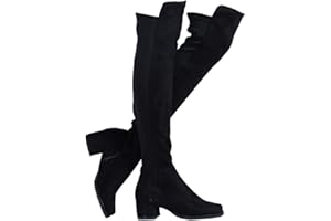 Shoe'N Tale Chunky Block Low Heel for Women Comfortable Over The Knee Thigh High Boots