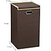 Household Essentials 5612 Collapsible Single Laundry Hamper with Magnetic Lid, Brown Coffee