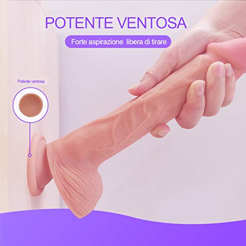 Massaggiatore in Silicone Pulito, Morbido ed Affidabile, con Ventosa Resistente, 20 cm