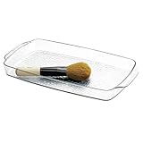 mDesign Cosmetic Organizer Tray for Vanity Cabinet to Hold Makeup, Beauty Products, Guest Towels - Clear