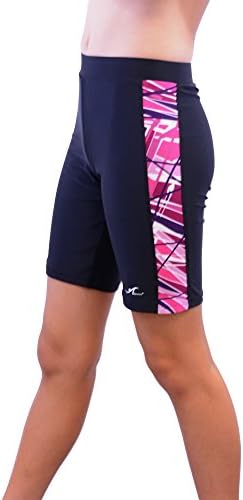 Ultrastar Womens New Direction Swim Shorts Pants-UFJ001-Black/Maroon-Medium