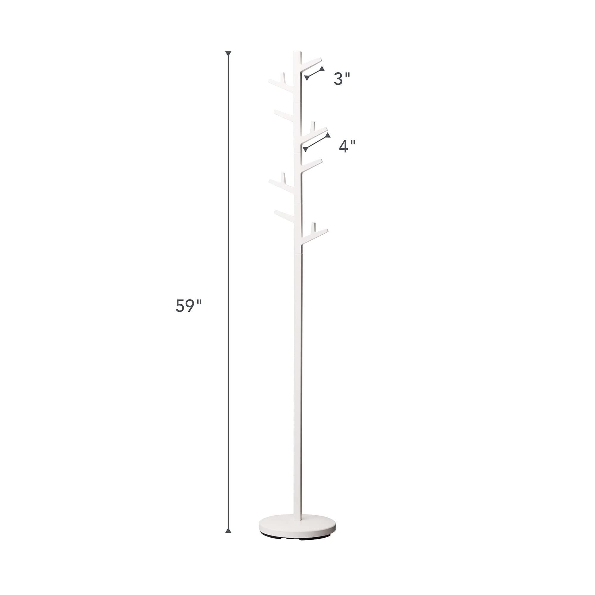 山崎実業(Yamazaki) ポールハンガー ブランチ ホワイト 約W28×D28×H176cm ハンガーラック コートハンガー 7066
