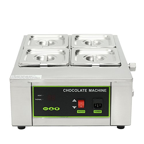 HITSAN 110V-240V 8kg Commercial Electric Chocolate Tempering Machine Melter Maker W/4 Chocolate Melting Pot One Piece