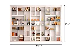 BELECO 10x8ft Fabric White Bookshelf Photography