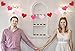Gaudiwel Felt Heart Garland Banner - Pack of 4 - Valentines Day Decor - Red, Rose Red & Light Pink