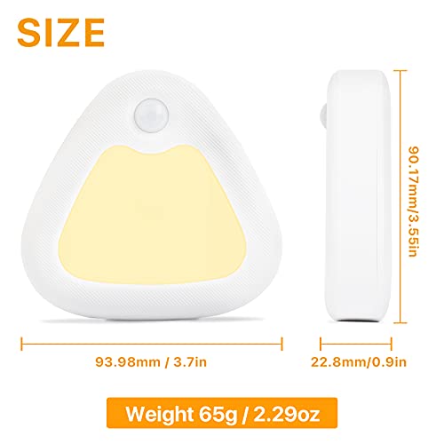 SOLIDEE LED Nachtlicht mit Bewegungsmelder & Dämmerungssensor 3200k (Warmweiß) Triangle Schrankbeleuchtung Lampe für Kinderzimmer Schlafzimmer Gang Toilette (2 Stück)