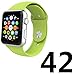 BRG Apple Watch Band 42mm, Soft Silicone Sport iWatch Band Replacement Wrist Bracelet Strap with Pin-and-Tuck for Apple Watch 42mm Series 1 Series 2 All Models - M/L Green
