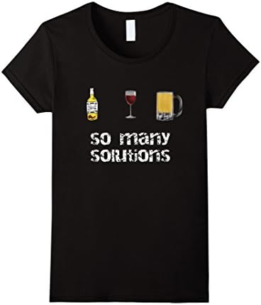 Womens So many solutions drinking t-shirt Medium Black
