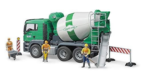 bruder 03710 - Man TGS Betonmisch-LKW - 1:16 Betonmischer Baufahrzeug Baustelle Lastwagen Mischwagen Truck Transporter – Bild 6