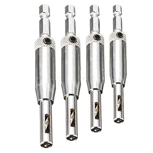 4 Self Centering Hinge Hardware Drill Bit Set Pilot Hole F/Hinges Drawer Guides Home Hand Tools