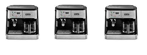 Click Here to See More Images DeLonghi BCO430 Combination Pump Espresso and 10-cup Drip Coffee Machine with Frothing Wand, Silver and Black (3-(Pack))
