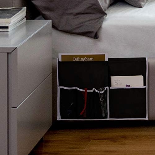 Teniux Bedside Caddy, Bedside Storage Organizer Caddy, Under Couch Table Mattress,Book Remote Glasses Caddy