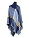 Cozy Checked Plaid Blanket Scarf - Soul Young Tartan Stylish Cape Wrap Shawl for Women and Men(One Size,Navy)