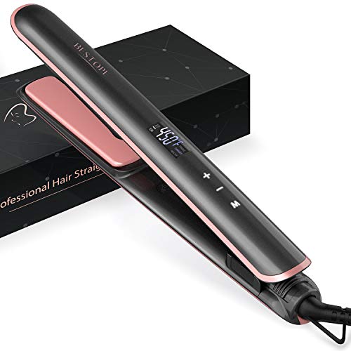 BESTOPE 1 Inch Touchscreen Hair Straightener Professional Ceramic Tourmaline Flat Iron for Hair with Temp Lock Function, Negative Ionic and Adjustable Temperature for All Hair Types