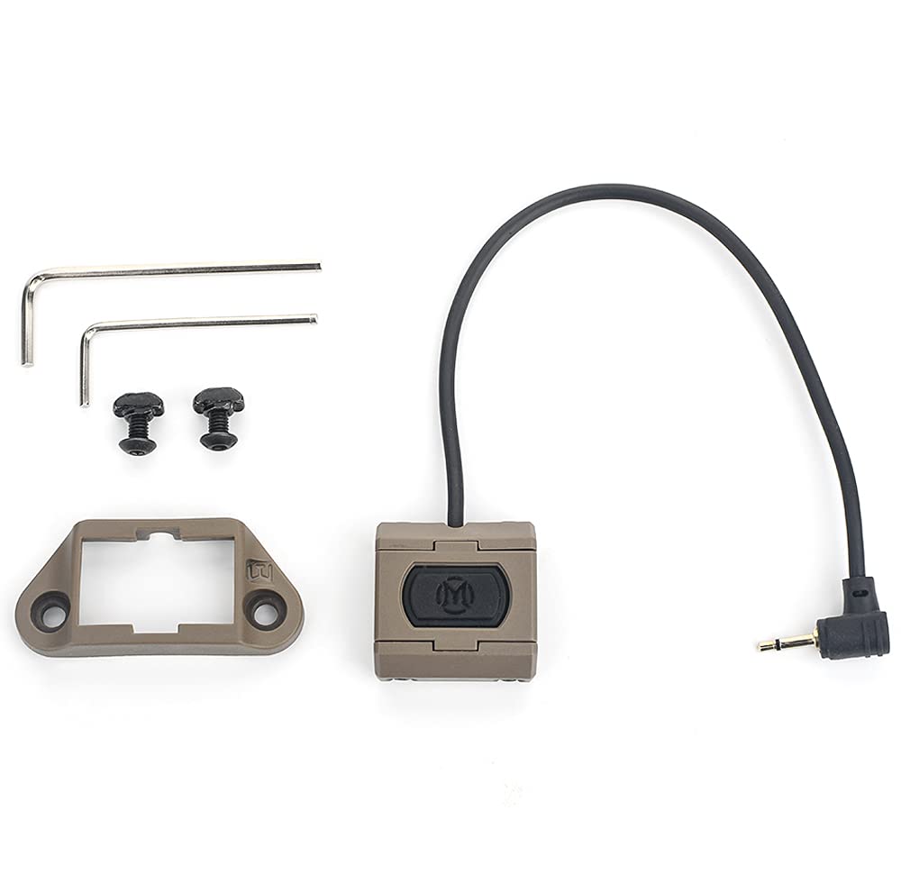 SBGJMY 2.5MM Plug for Tactical PEQ DBAL M3X Flashlight,Remote Pressure Switch Portable Control Switch (Tan)