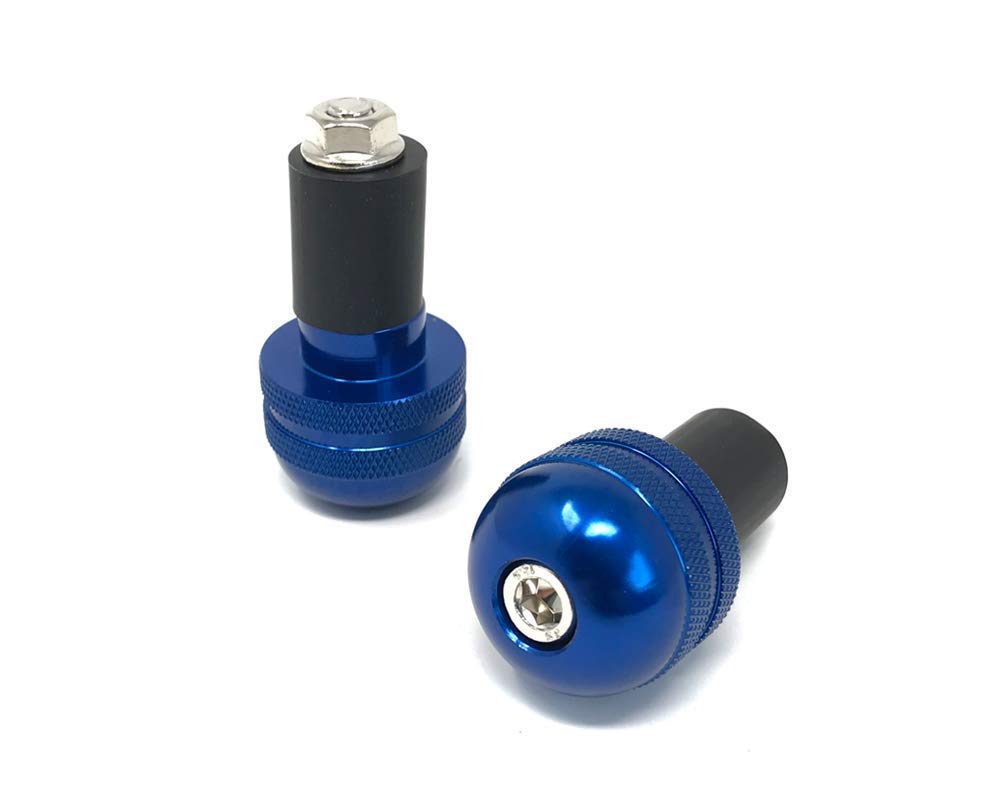 Motorcycle Handlebar Knurled Bar End Weights Plugs Caps Anti Vibration for 22mm 7/8 Inch Hollow Handlebars (Blue) x2
