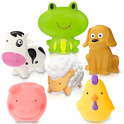 Mold Free Baby Bath Pool Toys Farm Animals for Toddlers 13, No Hole No