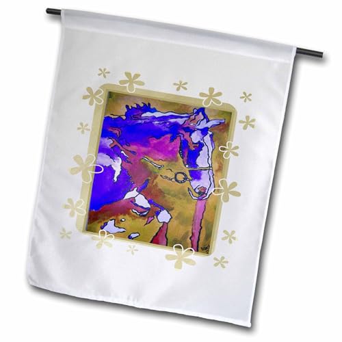 3dRose fl_24939_1 Purple Animal Horse Garden Flag, 12 by 18-Inch