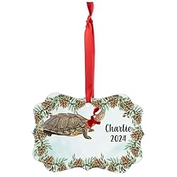 Red Eared Slider Turtle Christmas Ornament 2024
