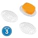 iDesign Plastic Soap Saver, Bar Holder Tray for Bathroom Counter, Shower, Kitchen, 3.25" x 4.75", Set of 3, Clear primary
