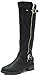 DREAM PAIRS UTAH Women's Quilted Zipper Double Buckles Accent Round Toe Low Stacked Heel Riding Knee High Boots (Wide Calf Available)