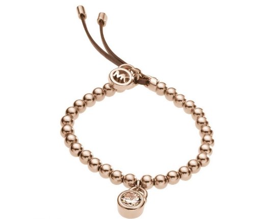 michael kors rose gold beaded bracelet