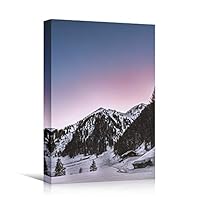 Canvas Wall Art Mountain View Sunset Coastal Multicolor Photography Relax/Calm Romantics Sunset - 12x18 inches