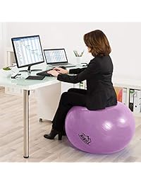 HiHiLL - Balón de ejercicios de equilibrio de yoga, bola de entrenamiento antideslizante y antiroturas, silla para pilates de fitness con bomba de mano