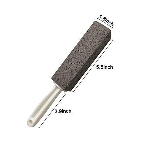 2 Pack Pumice Cleaning Stone with Handle, Toilet Bowl Cleaner Stains and Hard Water Ring Remover Rust Grill Griddle Cleaner For Kitchen/Bath/Pool/Household Cleaning