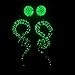 BodyJ4You 4PC Glass Ear Tapers Plugs 2G Green Glow Dark Handmade Gauges Piercing Jewelry Set