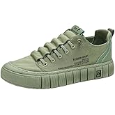 Men's Solid White -Like Sneakers - Low-Top & Slip-Resistant Rubber Sole, Minimalist Modern Design Casual Shoes for Daily Travel, Office, Gym - Comfortable & Durable All-Purpose Sneakers