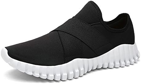 Tanly Women's Flex Comfort Slip On Walking Shoes Lightweight Fashion Sport Running Sneakers Black