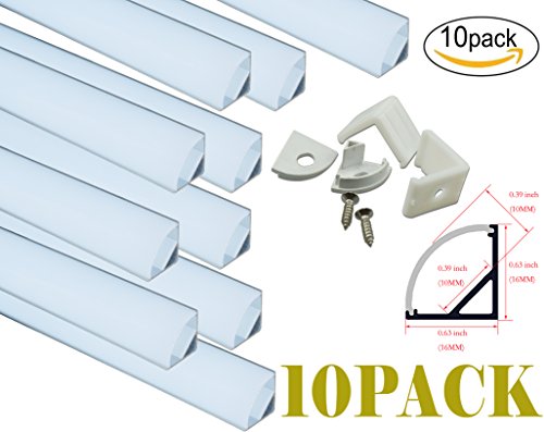 V-shape led aluminum channel, muzata 10-pack 1meter/3.3ft led cha…