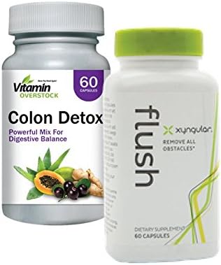 FLUSH &amp; COLON DETOX: Powerful Mix For Digestive Balance, Weight Loss, Cleanse - Max Strength - Xyngular &amp; Vitamin Overstock (30 Day Supply)
