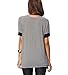 Womens Short Sleeve Cotton Shirts Round Neck Casual Loose Fit Tee Tops T Shirts LightGray-L