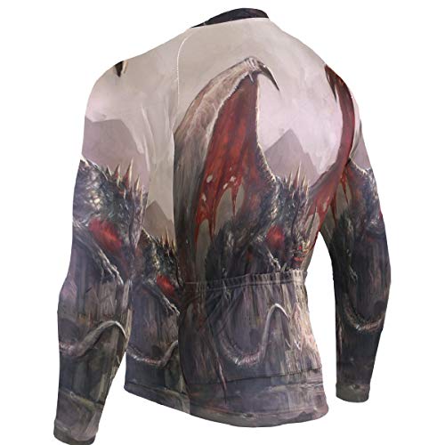 SLHFPX Lazy Dragon Sleeping Mens Cycling Jersey Jacket Long Sleeve Mountain Riding Skinsuits Outfit - Thumbnail 3