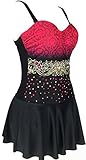 Women's One Piece Plus Size Pin Up Swim dress Tummy Control Tankini Swimsuit